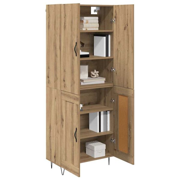 vidaXL Haut Armoire 2 pcs Ch&ecirc;ne artisanal Bois d'ing&eacute;nierie et verre