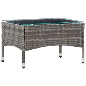 vidaXL Table basse Gris 60x40x36 cm R&eacute;sine tress&eacute;e