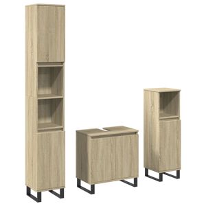 vidaXL Ensemble de meubles de salle de bain 3 pcs ch&ecirc;ne sonoma