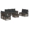 vidaXL Ensemble de canap&eacute; de jardin 8 pc Gris et Gris fonc&eacute; polyrotin