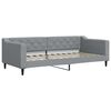 vidaXL Lit de jour avec gigogne et matelas gris clair 90x200 cm tissu