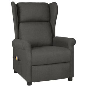 vidaXL Fauteuil de massage Gris fonc&eacute; Tissu
