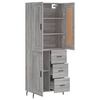 vidaXL Buffet haut Sonoma gris 69,5x34x180 cm Bois d'ing&eacute;nierie