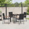 vidaXL Ensemble de salle &agrave; manger pour jardin 5 pcs Noir