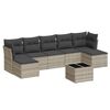 vidaXL Salon de jardin 8 pcs avec coussins gris clair r&eacute;sine tress&eacute;e
