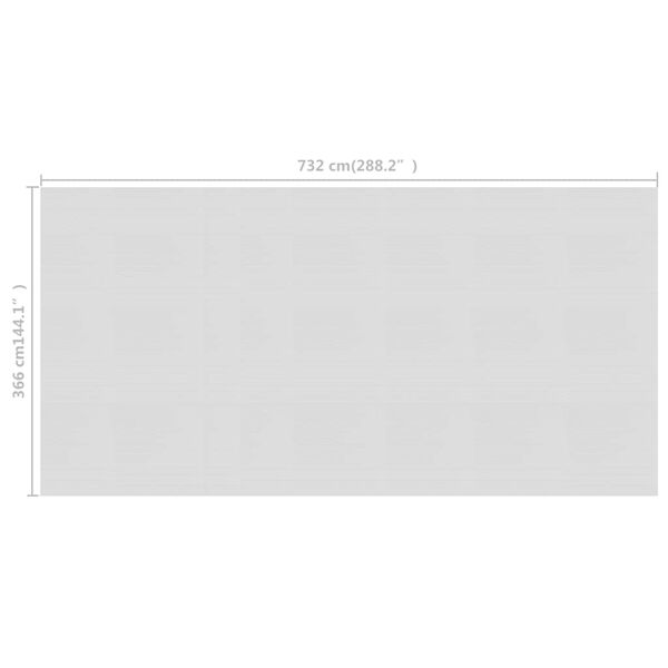 vidaXL Film solaire de piscine flottant PE 732x366 cm Gris