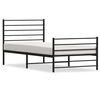 vidaXL Cadre de lit m&eacute;tal sans matelas avec pied de lit noir 107x203cm