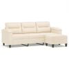vidaXL Canap&eacute; 3 places avec repose-pieds Beige 180 cm Tissu microfibre