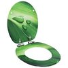 vidaXL Si&egrave;ge WC Couvercle fermeture en douceur MDF Vert Gouttes d'eau