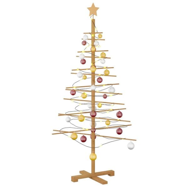 vidaXL Arbre de Noël en bois avec support Marron 150 cm Bambou