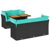 vidaXL Salon de jardin 6 pcs avec coussins noir r&eacute;sine tress&eacute;e