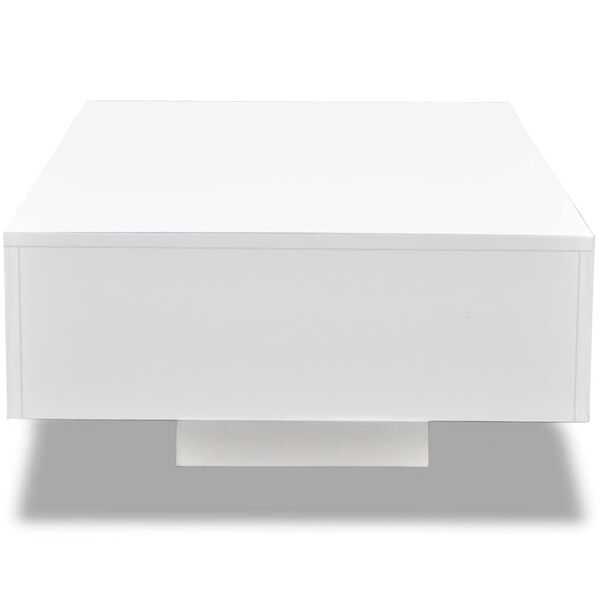 vidaXL Table basse blanc brillant