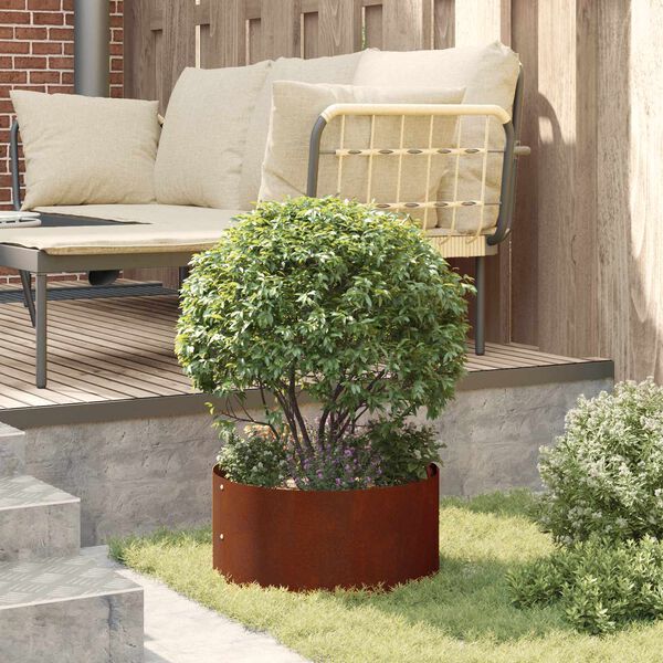vidaXL Anneau de jardini&egrave;re 5 pcs Marron 40 x 40 x 20 cm Acier patin&eacute;