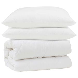 vidaXL Ensemble de Duvet 3 pcs Blanc Microfibre et Plumes D'oie