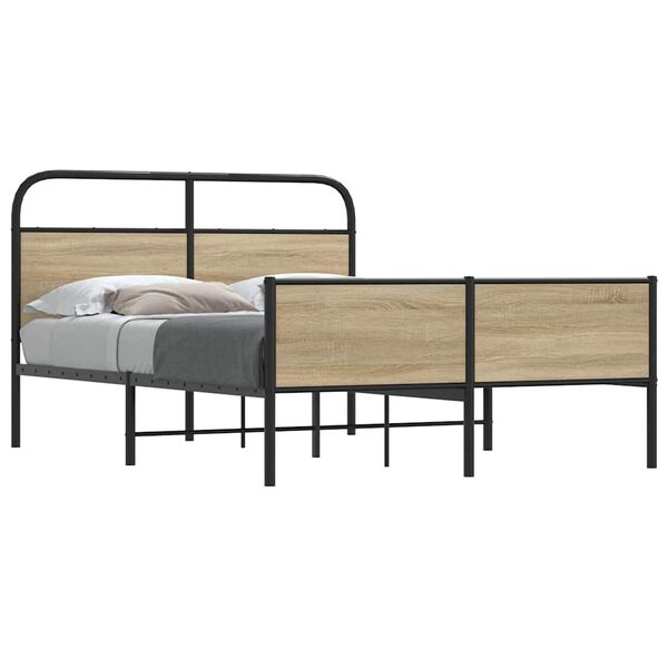 vidaXL Cadre de lit sans matelas 140x190 cm chêne sonoma