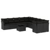 vidaXL Salon de jardin 11 pcs avec coussins noir r&eacute;sine tress&eacute;e