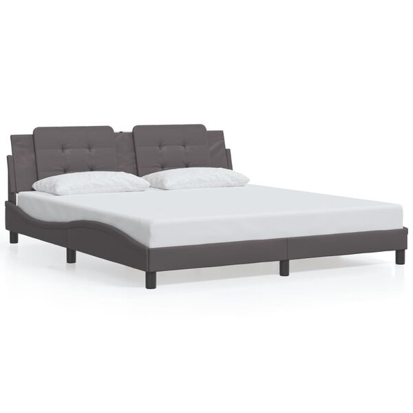 vidaXL Cadre de lit sans matelas Zadar gris 180x200 cm similicuir