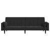 vidaXL Canapé-lit à 2 places avec deux oreillers Noir Velours