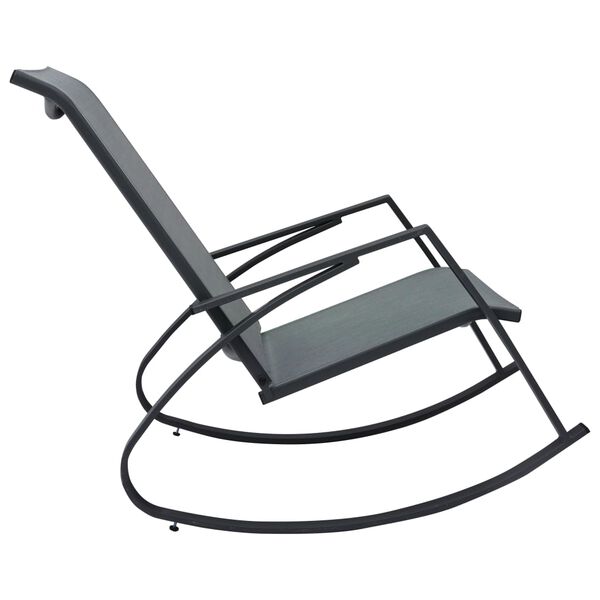 vidaXL Chaises à bascule de jardin lot de 2 Textilène Gris foncé