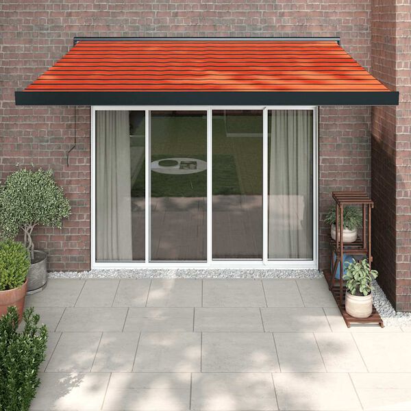 vidaXL Auvent r&eacute;tractable orange et marron 3x2,5 m tissu et aluminium