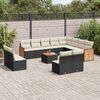 vidaXL Salon de jardin avec coussins 13 pcs noir r&eacute;sine tress&eacute;e