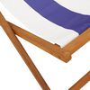 vidaXL Chaises de plage pliantes lot de 2 bleu blanc tissu bois massif