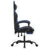 vidaXL Chaise de jeu avec repose-pied Noir et bleu Similicuir