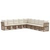 vidaXL Ensemble de canap&eacute; de jardin 9 pc Beige polyrotin