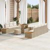 vidaXL Ensemble de canap&eacute; de jardin 10 pcs Beige Poly rotin