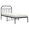 vidaXL Cadre de lit m&eacute;tal sans matelas avec t&ecirc;te de lit noir 90x200 cm