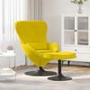 vidaXL Chaise &OElig;uf avec Pouf Jaune Velours