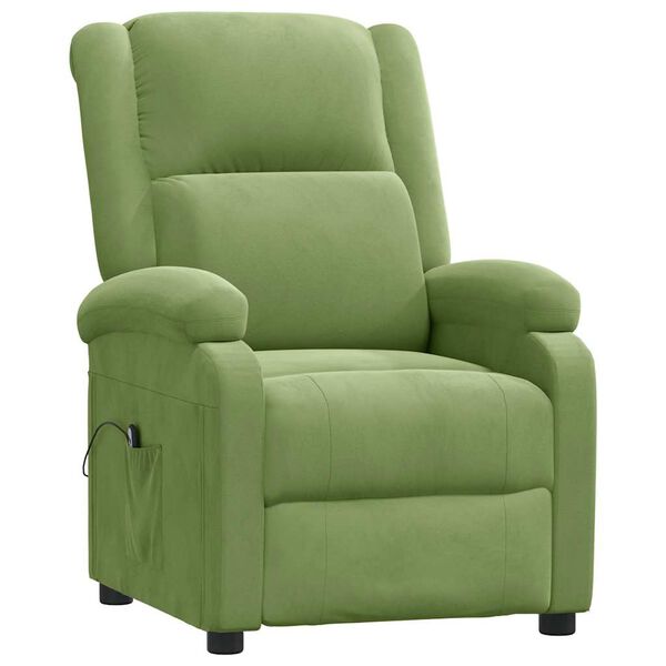 vidaXL Fauteuil inclinable &eacute;lectrique vert clair velours