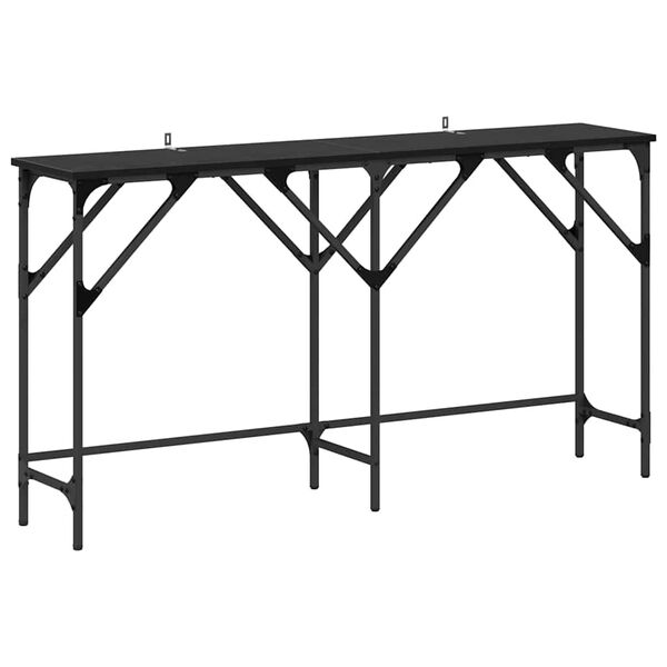 vidaXL Table console Ch&ecirc;ne noir 140 x 29 x 75 cm Bois d'ing&eacute;nierie