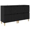 vidaXL Buffets 2 pcs Ch&ecirc;ne noir 60 x 35 x 70 cm Bois d'ing&eacute;nierie