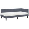 vidaXL Cadre de lit d'angle avec matelas 2 pcs Gris Velours