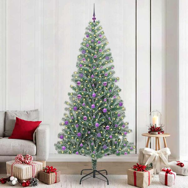 vidaXL Arbre de No&euml;l artificiel floconn&eacute; de neige avec lumi&egrave;re LED