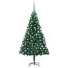 vidaXL Arbre de No&euml;l artificiel pr&eacute;-&eacute;clair&eacute; et boules vert 120 cm PVC