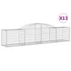 vidaXL Paniers &agrave; gabions arqu&eacute;s 13 pcs 300x50x60/80 cm fer galvanis&eacute;