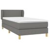 vidaXL Sommier &agrave; lattes de lit avec matelas Gris fonc&eacute; 90x200 cm Tissu