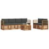 vidaXL Ensemble de canap&eacute;s d'ext&eacute;rieur 7 pcs Naturel et Anthracite