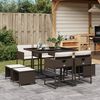 vidaXL Ensemble &agrave; manger de jardin et coussins 9 pcs marron poly rotin