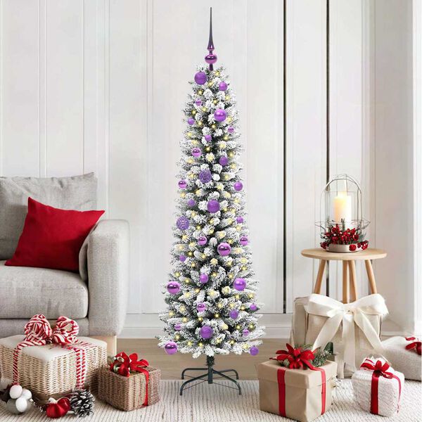 vidaXL Sapin de No&euml;l artificiel avec 150 LED Vert et blanc 150 cm