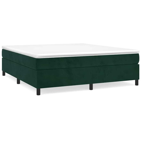 vidaXL Sommier &agrave; lattes de lit et matelas Vert fonc&eacute; 200x200cm Velours
