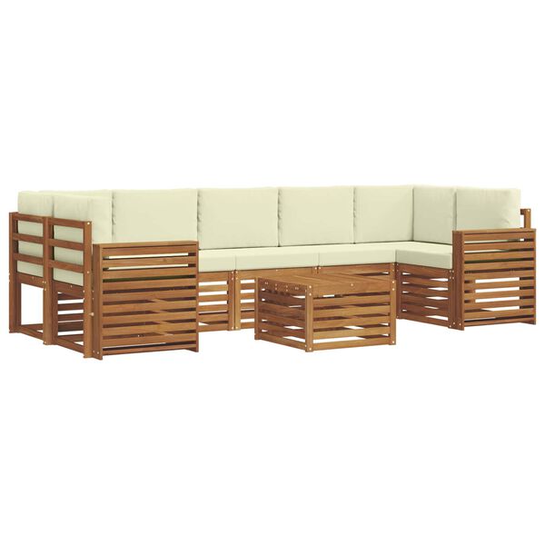 vidaXL Ensembles de canap&eacute;s avec coussin 8 pcs Naturel et Cr&egrave;me