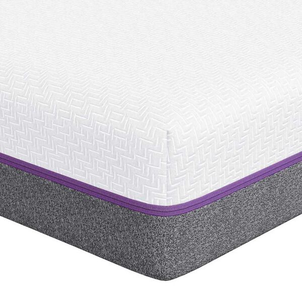 vidaXL Matelas Blanc et Gris 200 x 200 cm Mousse à Mémoire