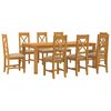 vidaXL Ensemble de salle &agrave; manger 9 pc Beige Bois de ch&ecirc;ne massif