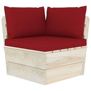 vidaXL Canap&eacute; d'angle palette de jardin avec coussins &Eacute;pic&eacute;a impr&eacute;gn&eacute;