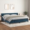 vidaXL Sommier &agrave; lattes de lit et matelas Bleu fonc&eacute; 200x200cm Velours