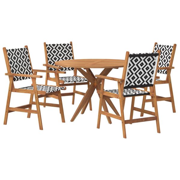 vidaXL Ensemble &agrave; manger de jardin 5 pcs Bois d'acacia solide