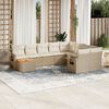 vidaXL Salon de jardin avec coussins 10 pcs beige r&eacute;sine tress&eacute;e